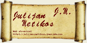 Julijan Metikoš vizit kartica